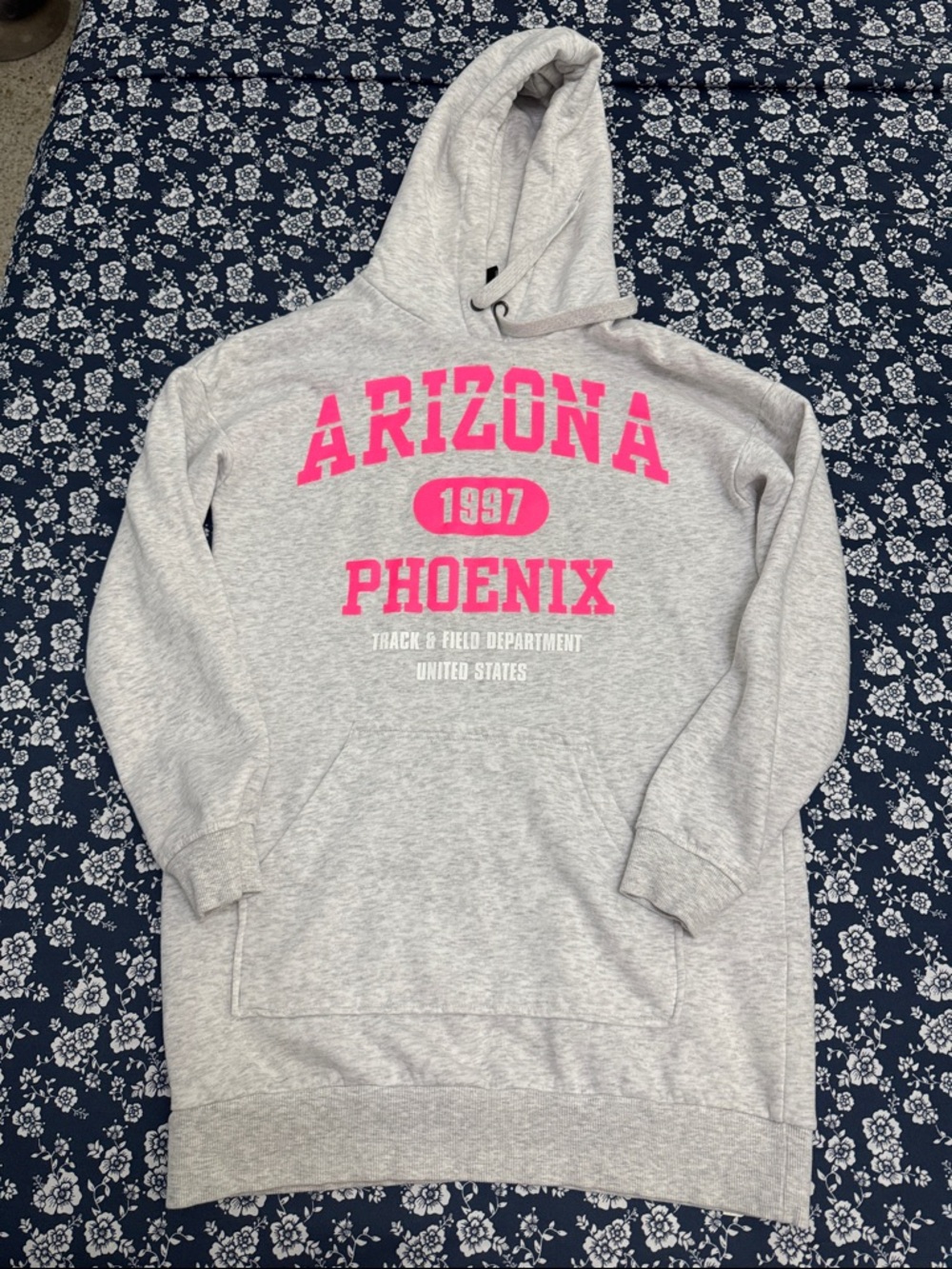 H&M Gray Hoodie Dress with Hot Pink Arizona Phoenix Print